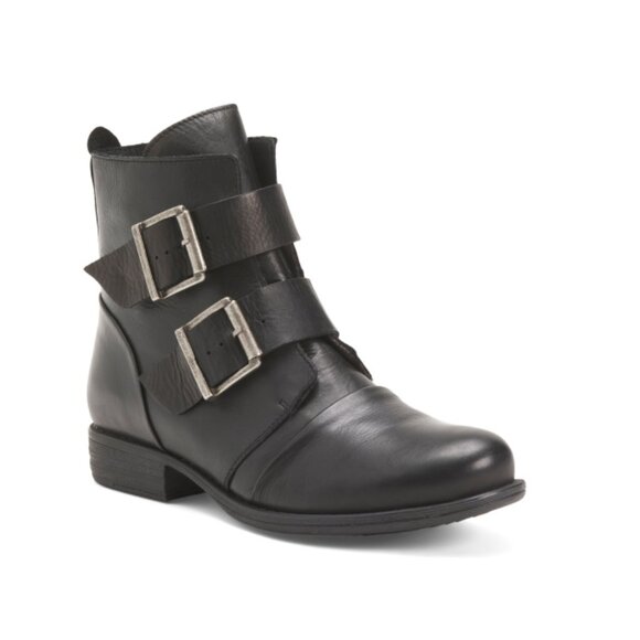 MIZ MOOZ Black Made In Portugal Leather Linelight Booties - Picture 1 of 2